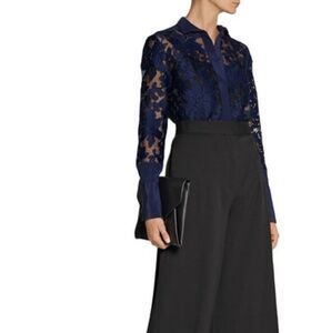 BY MALENE BIRGER BLUE LILIANI EMBROIDERED‎ TOP SZ S